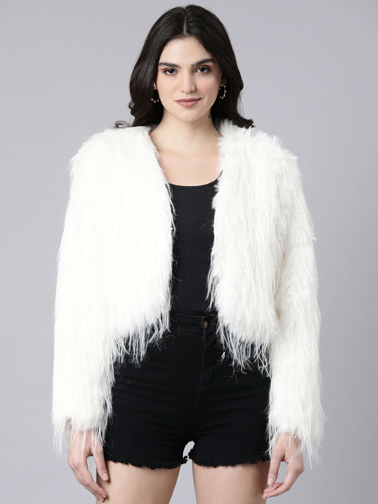 SHOWOFF Off White Crop Shrug