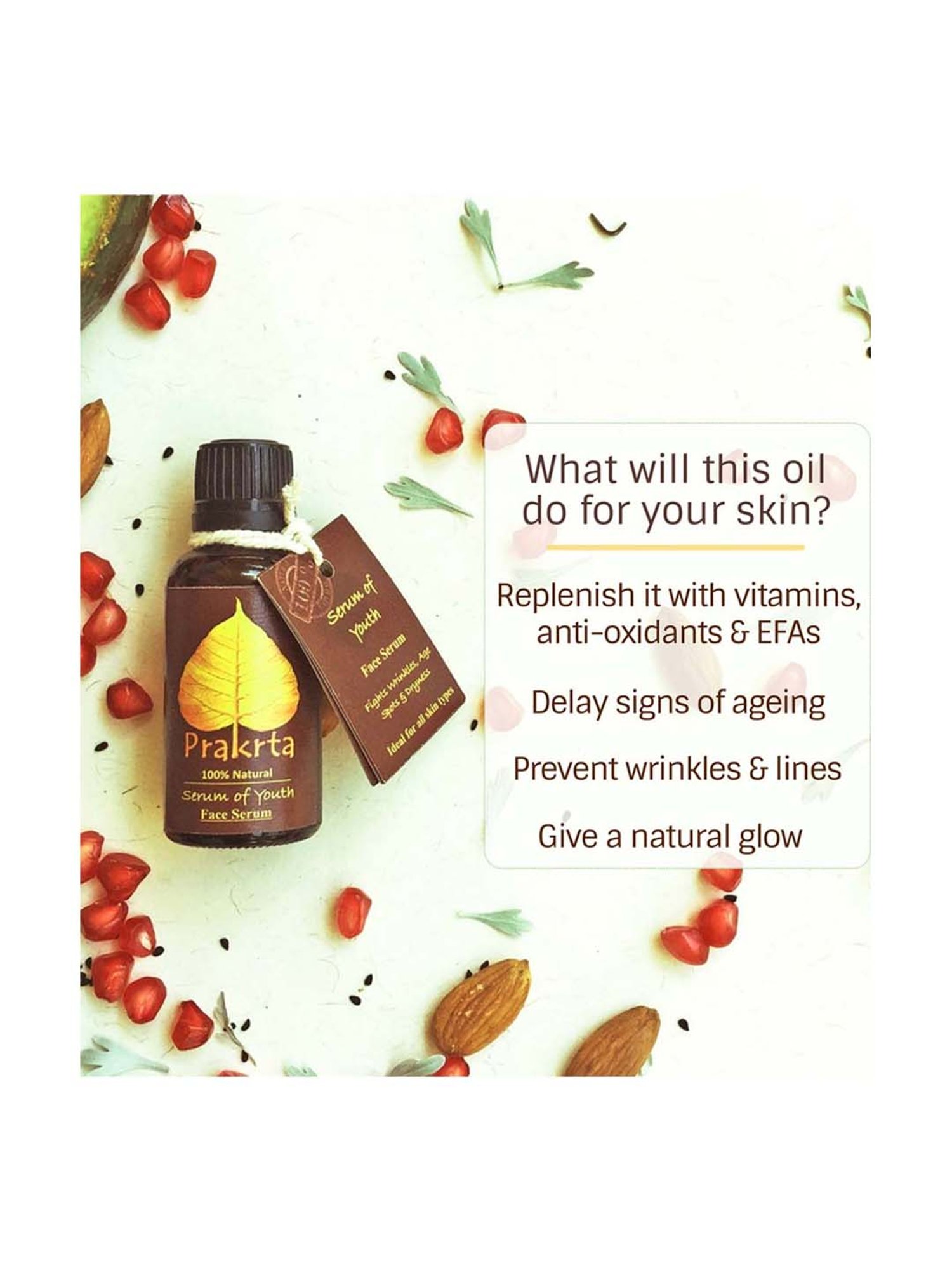 Prakrta Prakrta Serum of Youth - Face Oil with Vitamin E - 30 ml