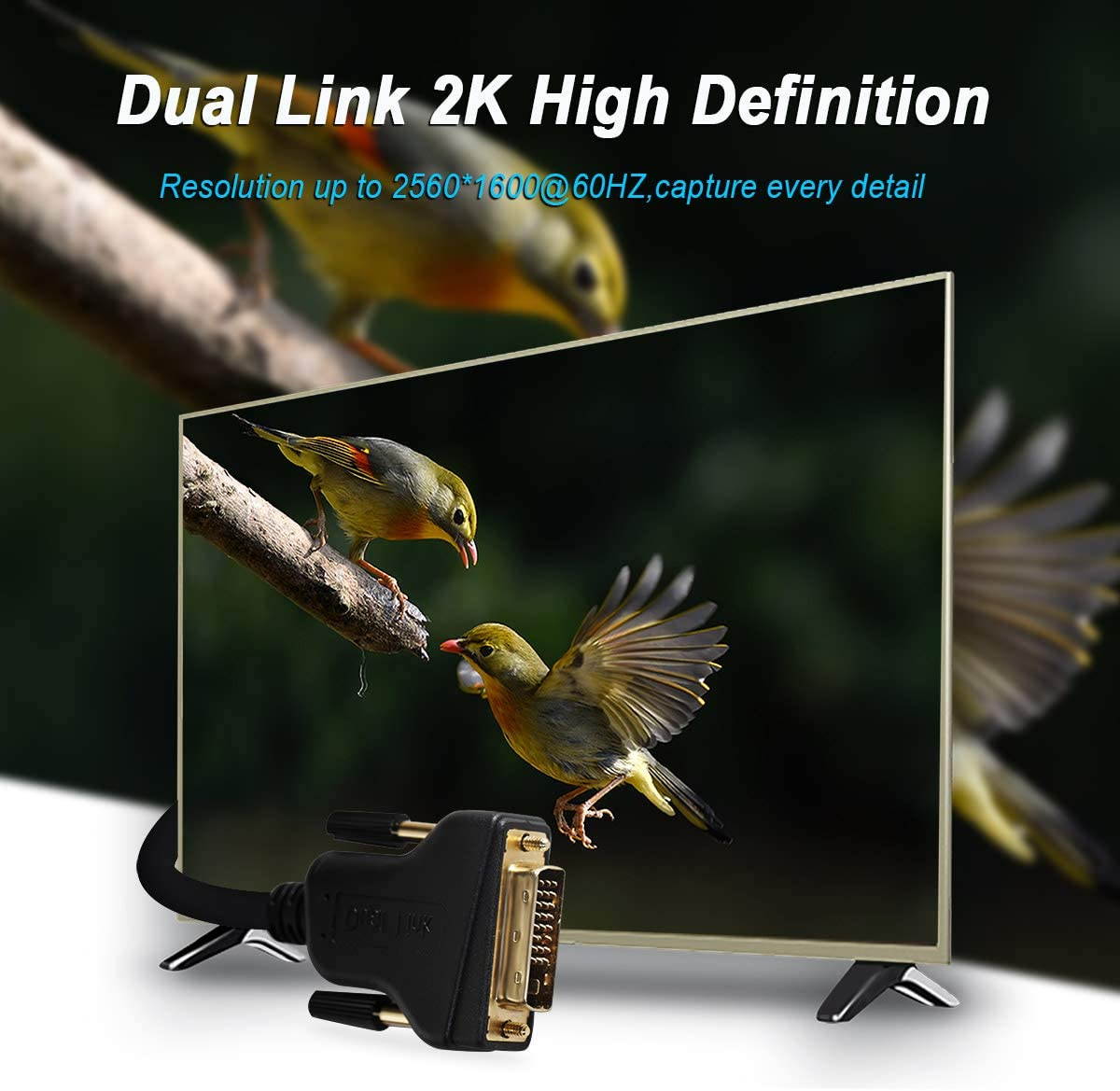 DVI to DVI Cable, DVI-D to DVI-D Dual Link 6 Feet Cable