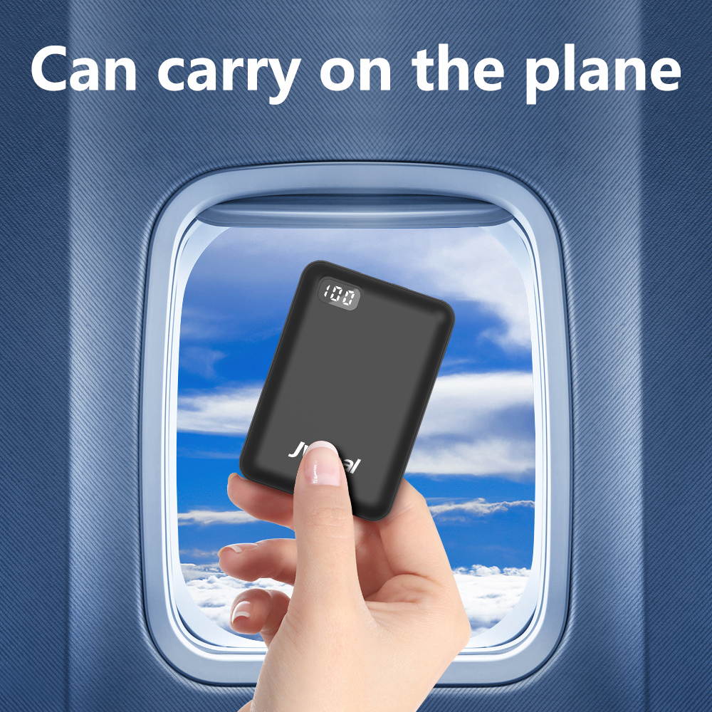 Portable Charger 10000mAh Pocket Size Power Bank LCD Digital Display Mini External Battery Pack Compatible with iPhone 11 Pro/XS Max/8/7/6s,Samsung S10, Huawei and More (Black)