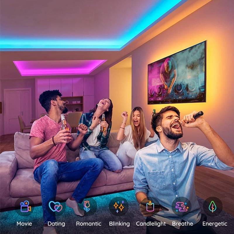 Led Strip Lights RGB 5050 LED Tape Lights Flexible Color Changing LED Lights with 24 Keys IR Remote for Bedroom Home