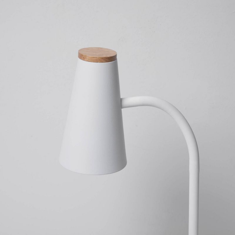 Wood Trim Desk Lamp (Includes LED Light Bulb) Brown/White - Merkury Innovations