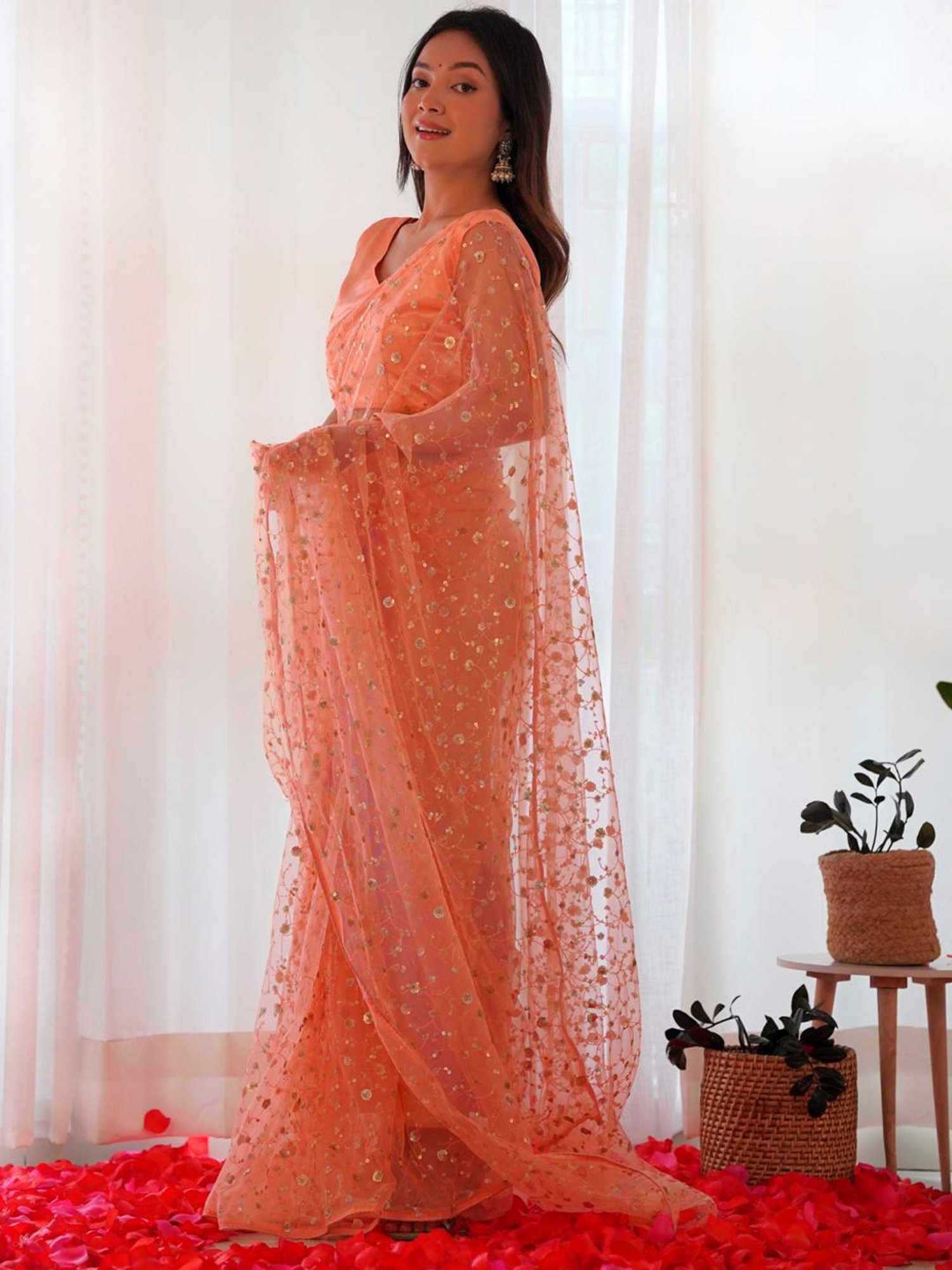 Unnati Silks Grey Cotton Printed Saree With Unstitched Blouse