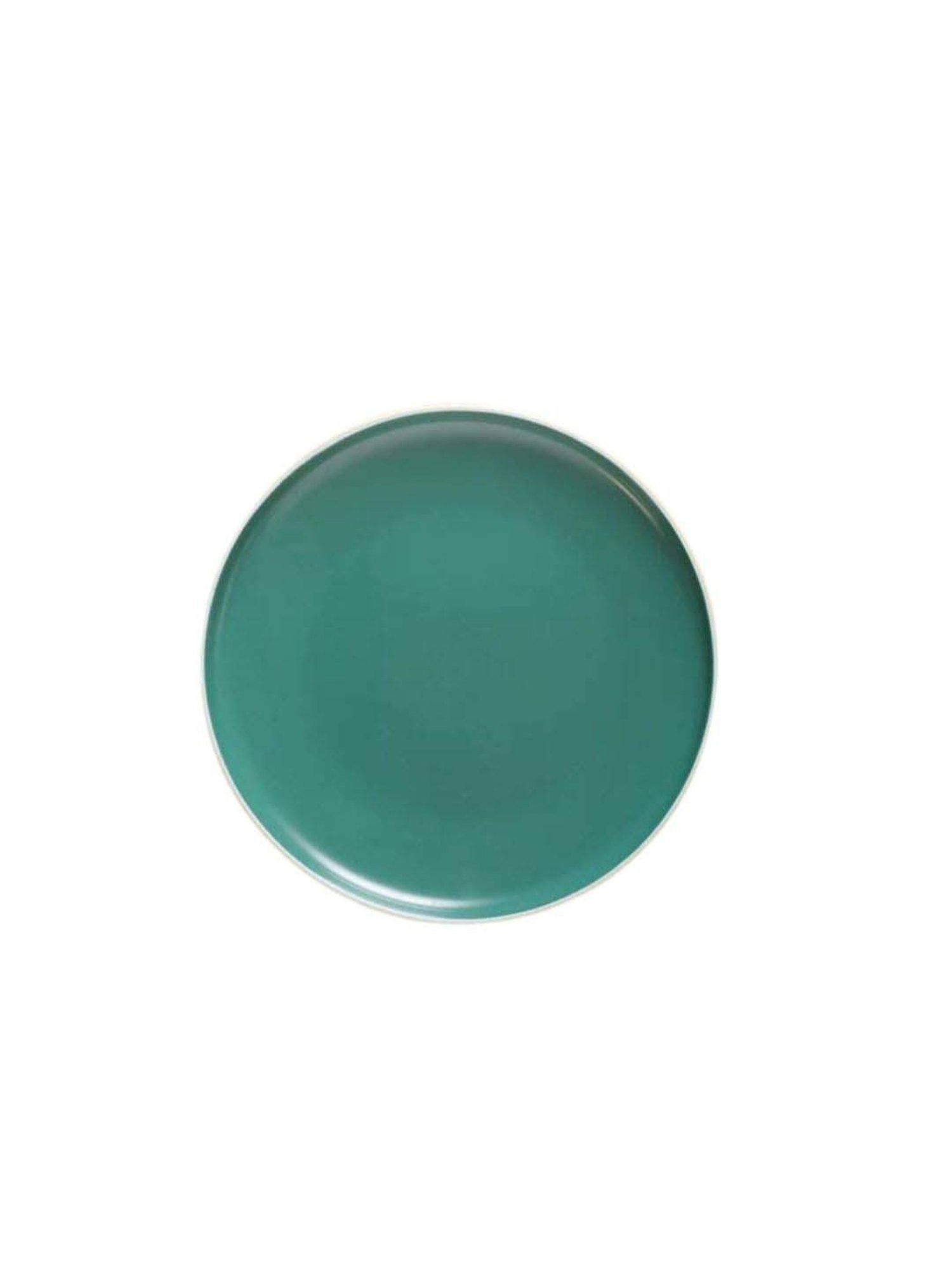 Nestasia Premium Quality Ceramic Green & White Zoella Raised Rimmed Dinner Serving Plate 10.15"