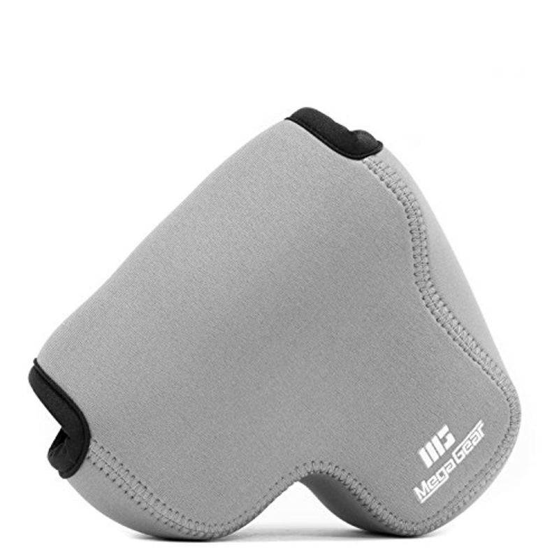 Megagear Panasonic Lumix Dc-FZ80, FZ82, Dc-FZ70, FZ72 Ultra Light Neoprene camera case, with carabiner - gray - Mg1166