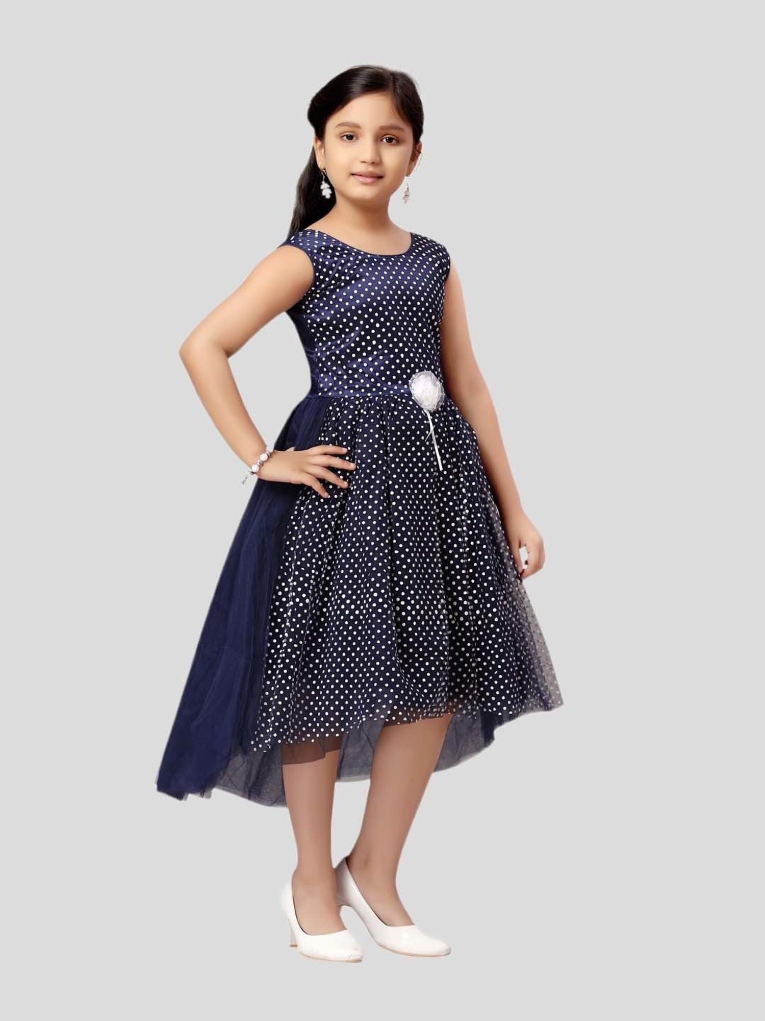 Aarika Kids Navy Printed Frock Dress