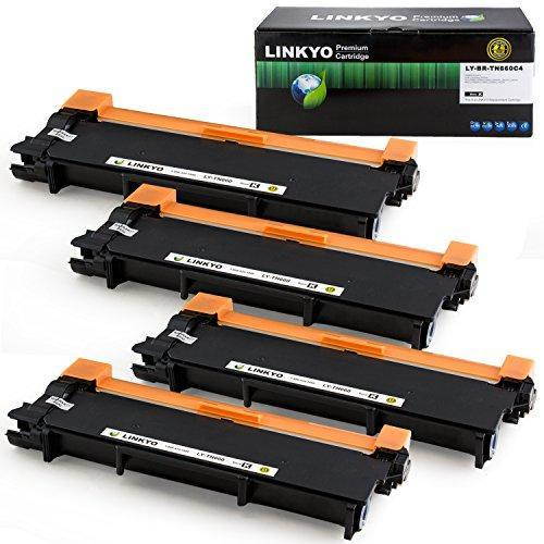LINKYO Replacement for Brother TN660 TN-660 TN630 TN-630 Toner Cartridge (High Yield, Black, 4-Pack)