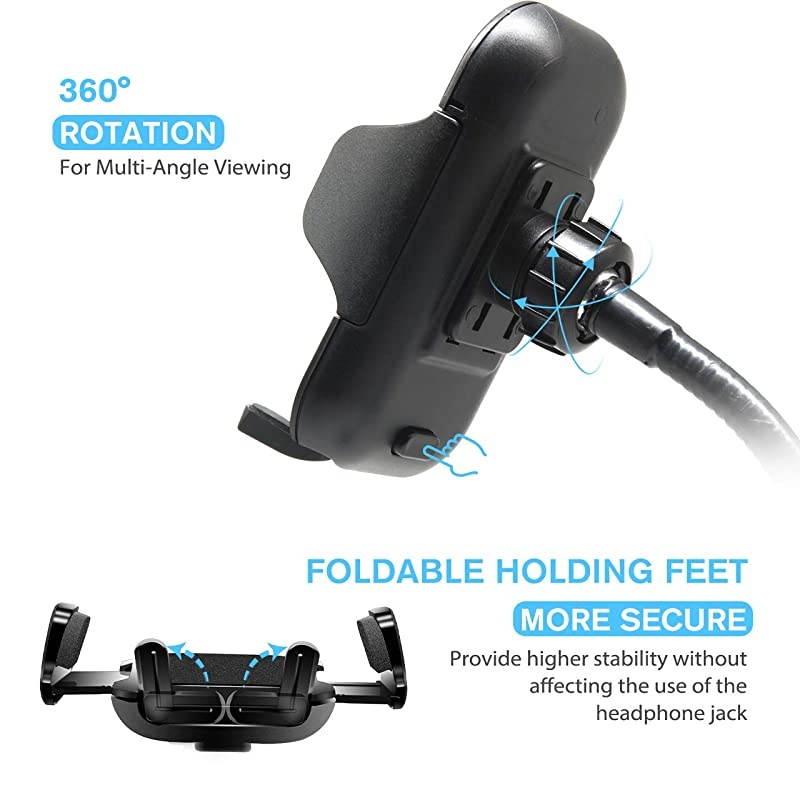 Car Cup Holder Phone Mount Adjustable Long Arm Cell Phone Holder with 360&atilde; Rotatable Cradle for Most Smartphones Such as iPhone Samsung and GPS