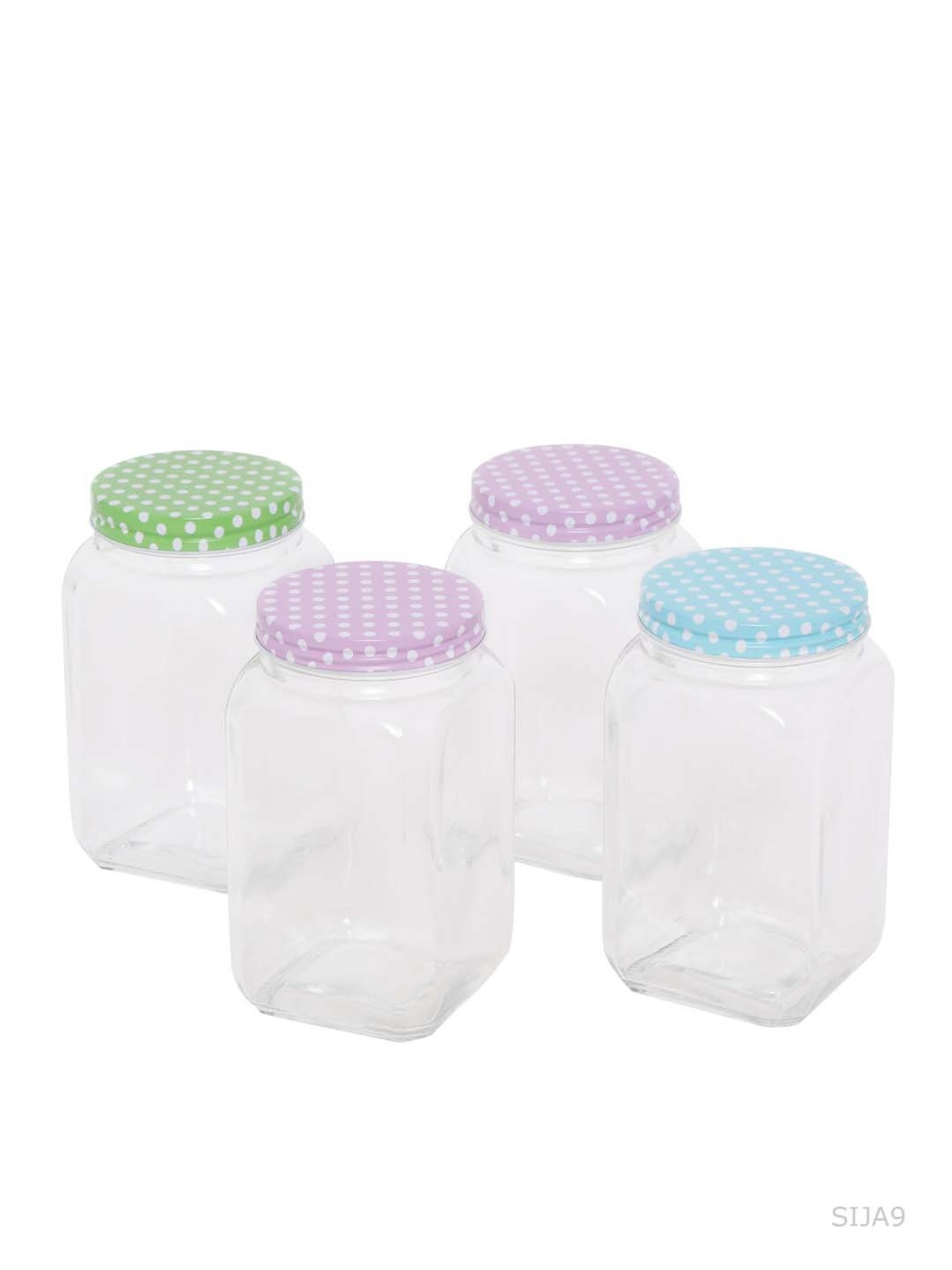 Goodhomes Transparent Glass Storage Jars (1000 ml) - Set of 4