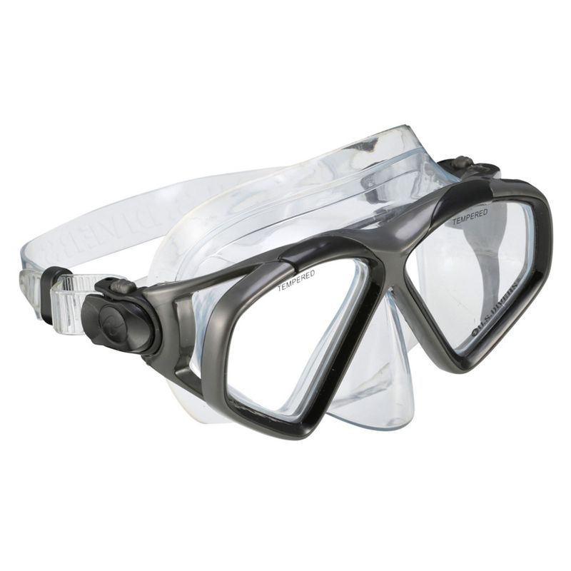 U.S. Divers Adult Cozumel TX Island Dry Snorkeling Combo Set with Adjustable Mask, Snorkel, and Small/Medium Fins (Men's 4-8.5/Women's 5-9.5), Black