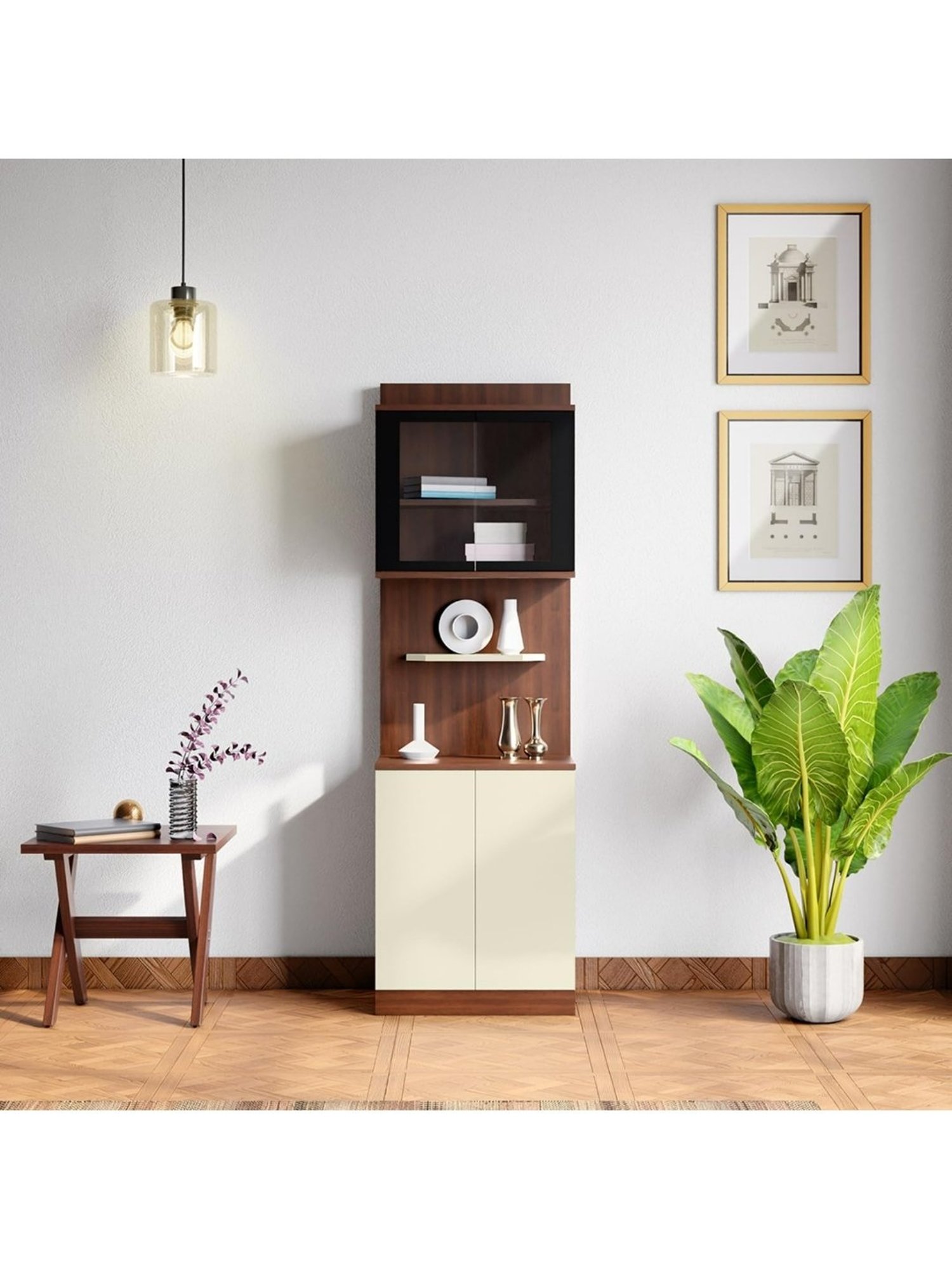 Delite Kom Flex Flowery Wenge & Acacia Dark Engineered Wood TV Entertainment Unit