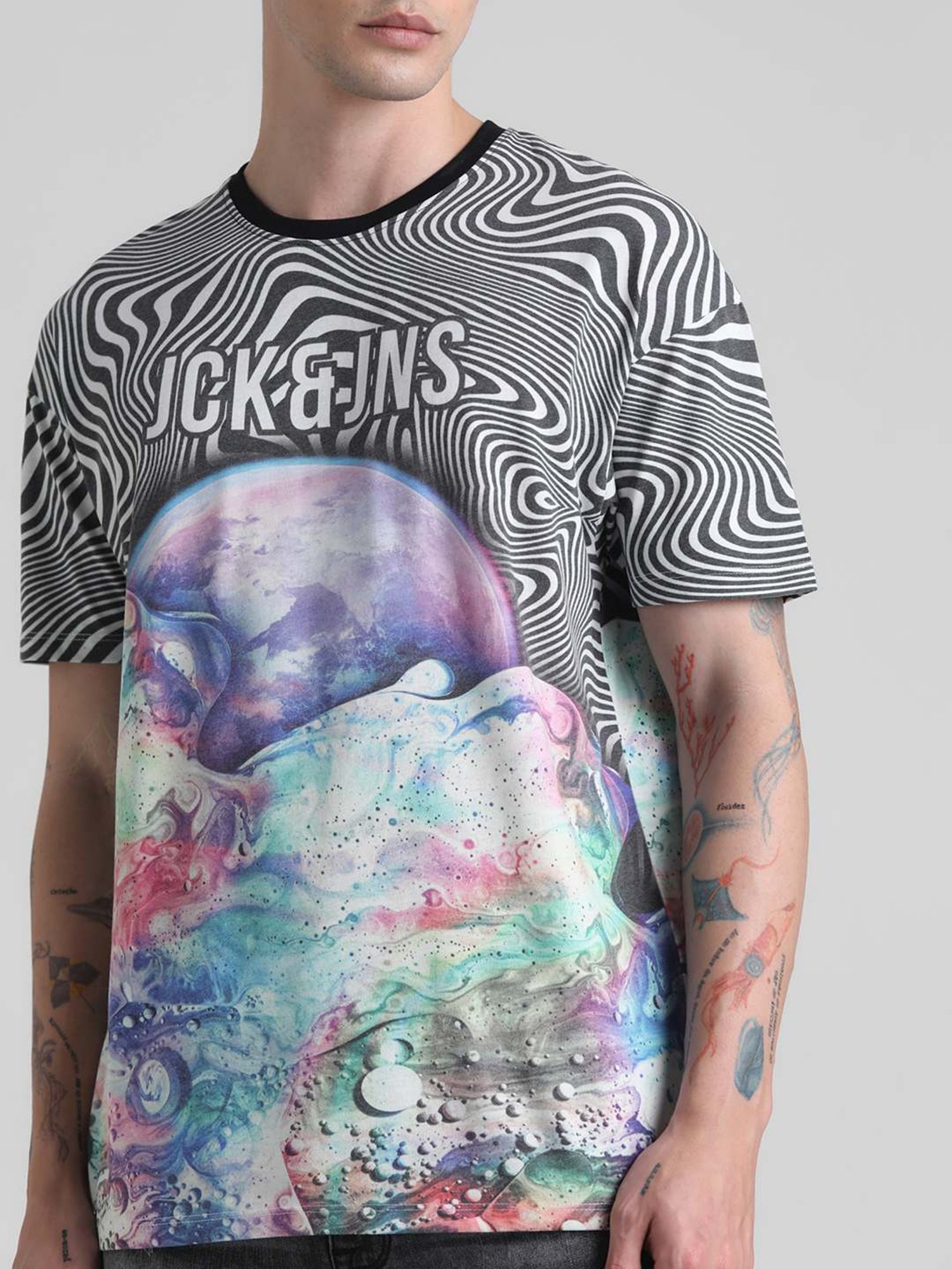 Jack & Jones Cloud Dancer Slim Fit Printed T-Shirt