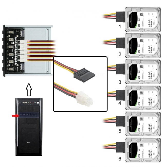 CY 6 Hard Disk Control System Intelligent Control Management System HDD SSD Power Switch with 5.25 CD-ROM Bay PW-020