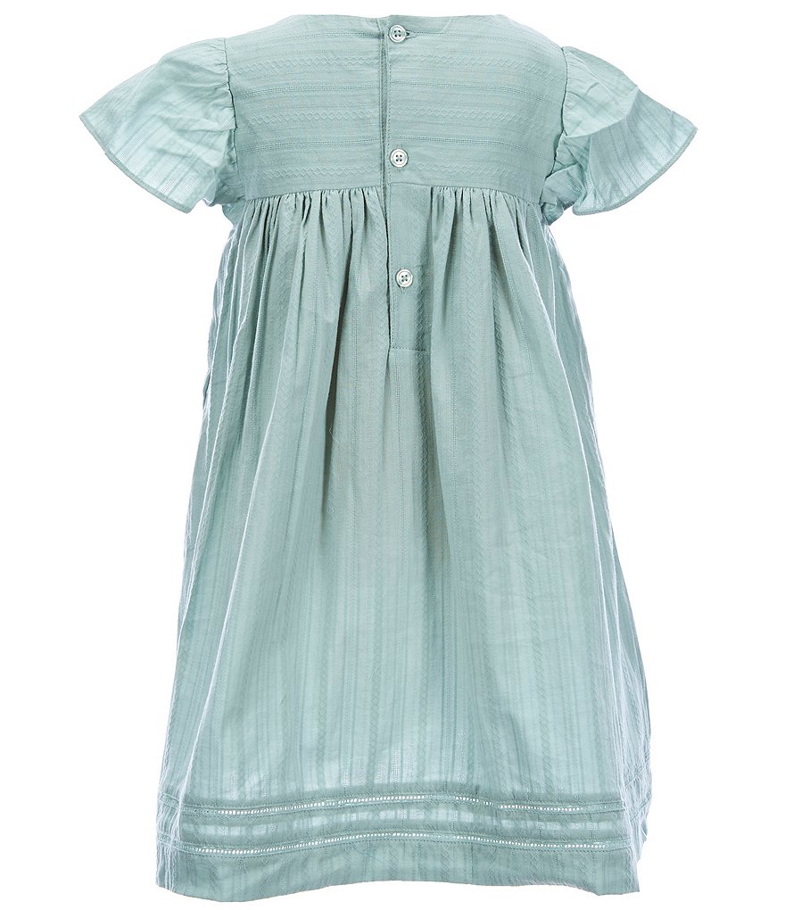 Edgehill Collection Little Girls 2T-6X Flutter-Sleeve Textured A-Line Dress