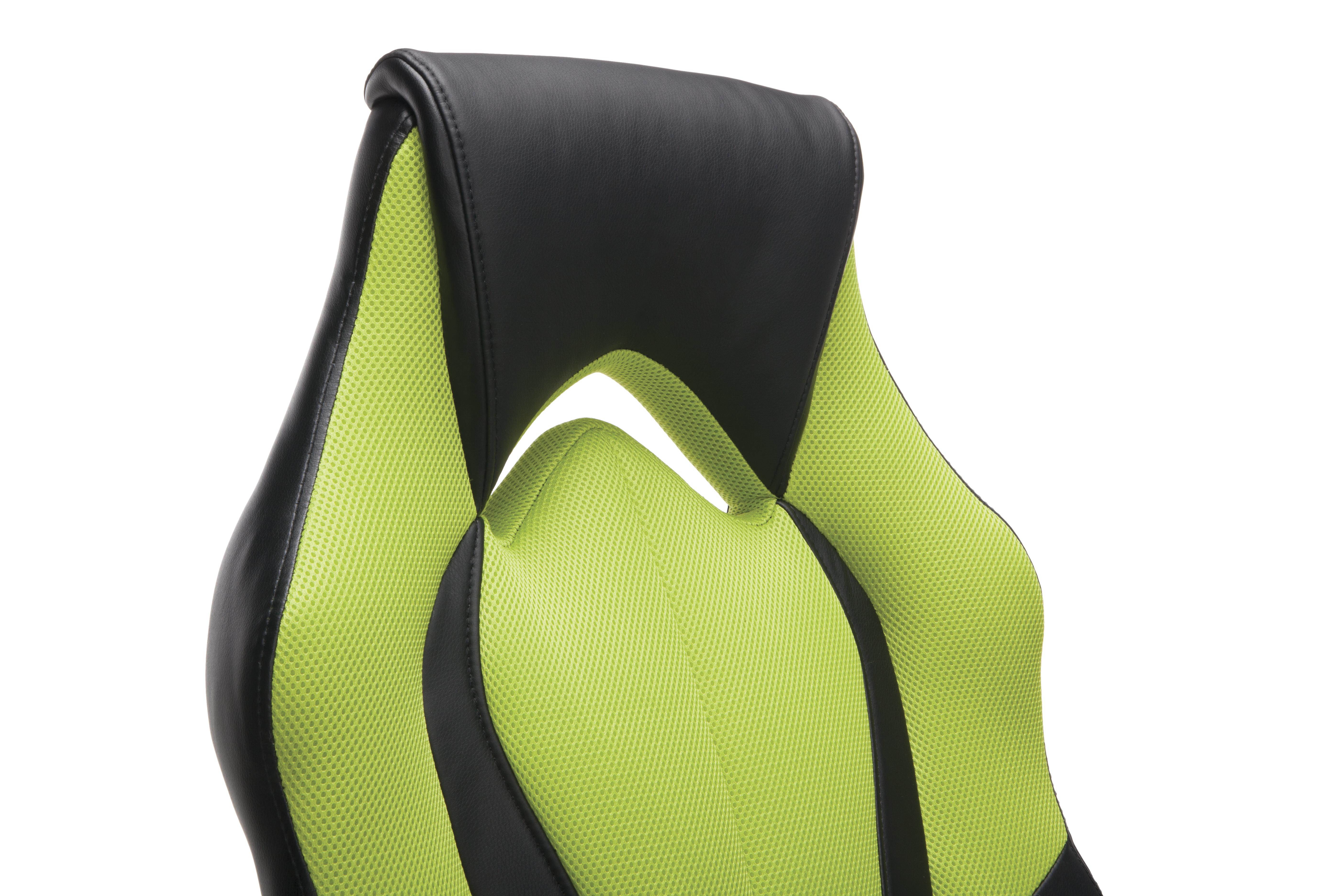 OFM Essentials Collection High-Back Racing Style Bonded Leather Gaming Chair, in Green (ESS-3086-GRN)