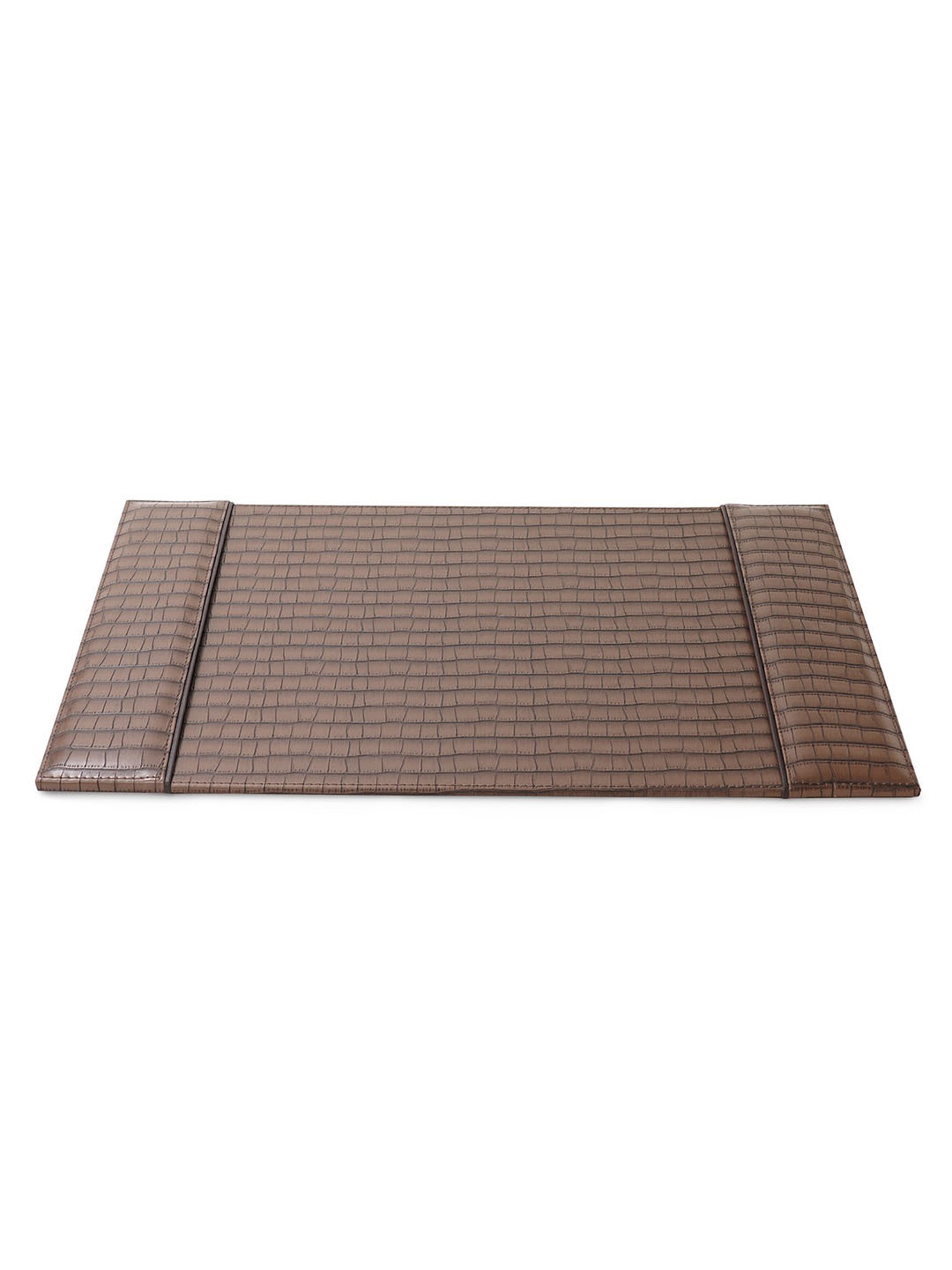 Pure Home and Living Brown Faux Leather Desk Blotter