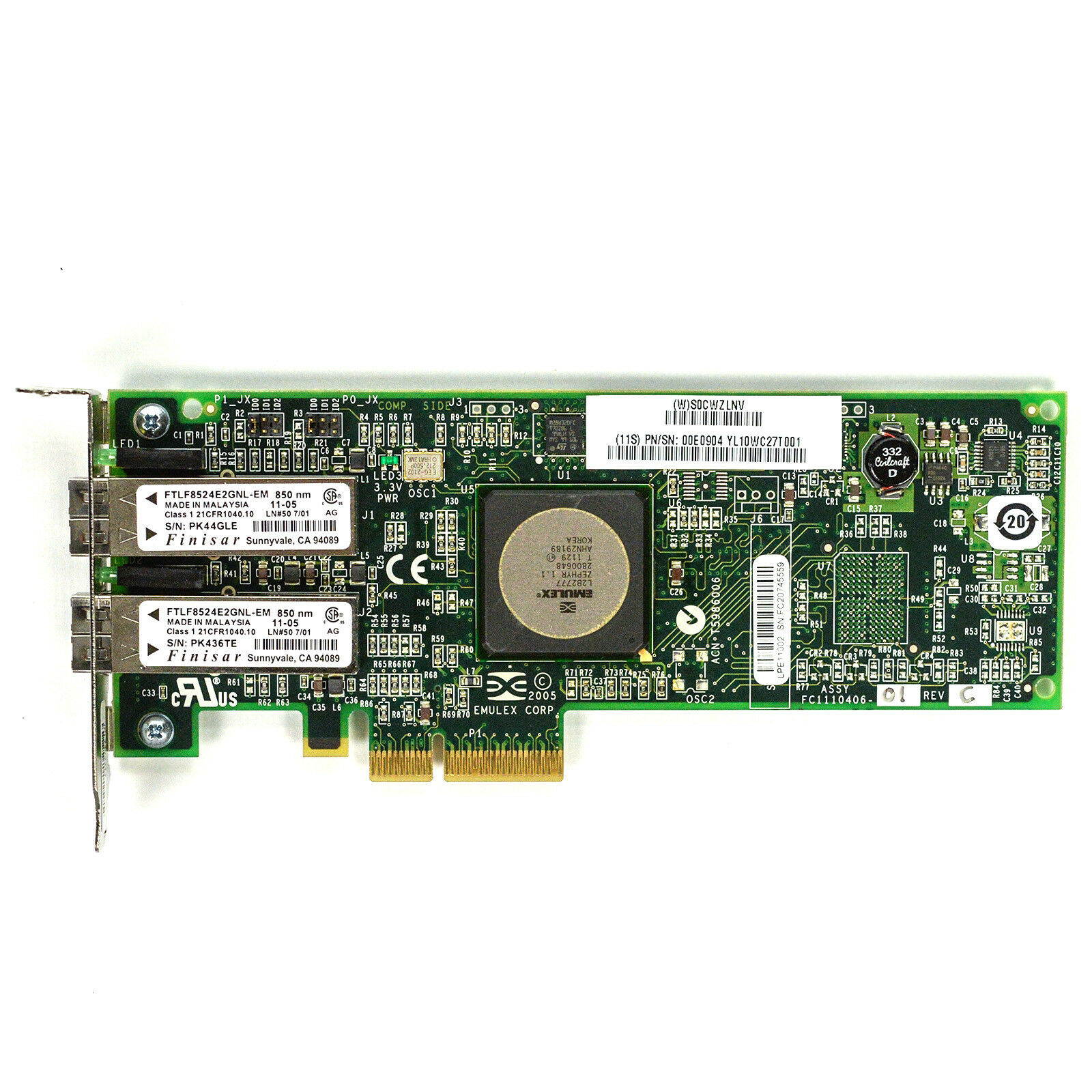 IBM Emulex LightPulse Dual-Port 4GB FC PCI-Ex4 Host Bus Adapter LPE11002 00E0904