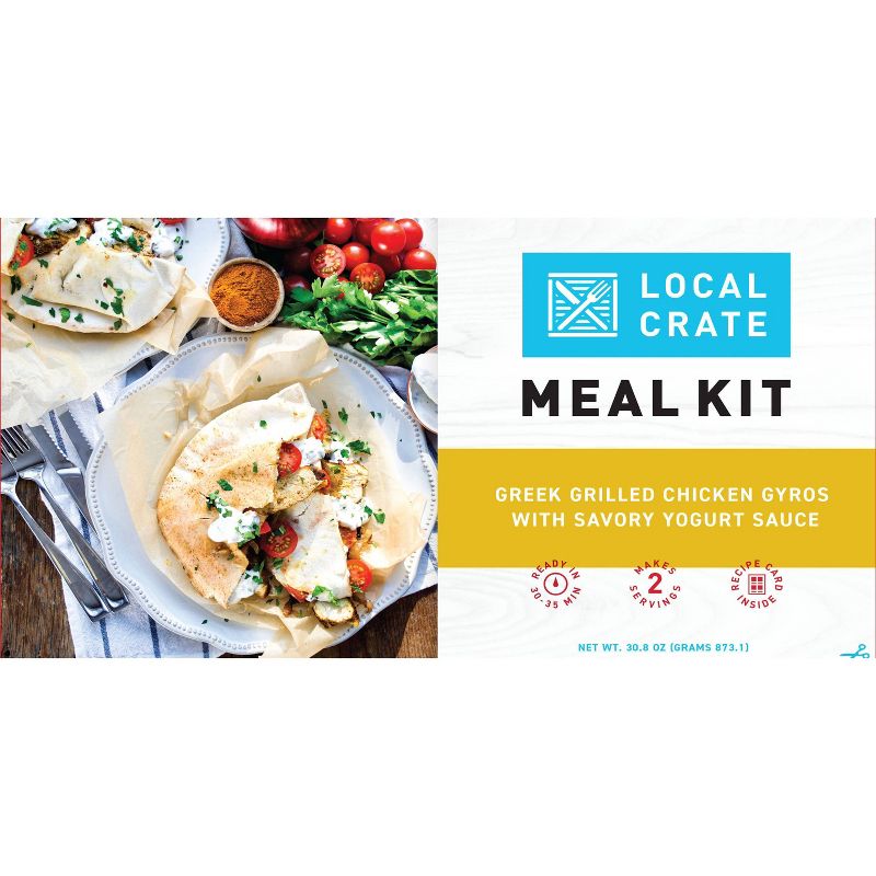 Local Crate Greek Grilled Chicken Gyros with Savory Yogurt Sauce Meal Kit - Serves 2 - 30.8oz