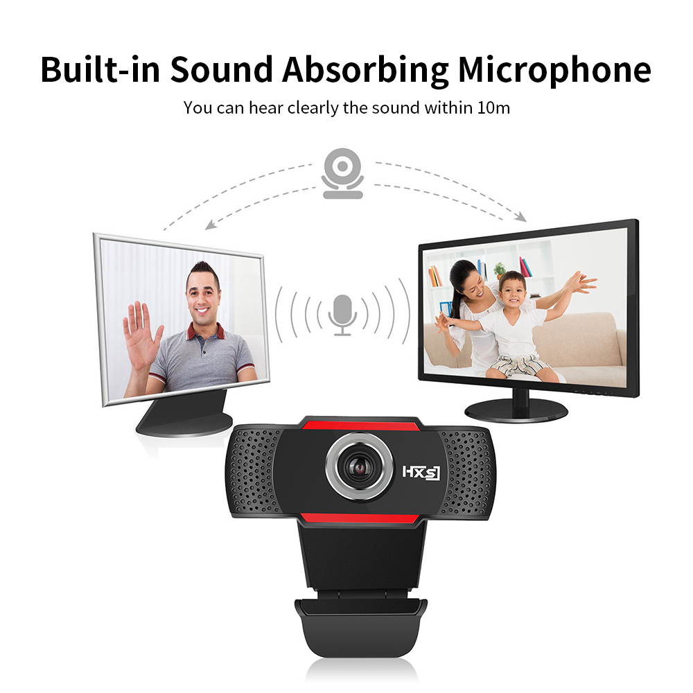 HXSJ S30 High Definition 1280*720 720p HD Webcams Web Cam Camera ManuallyFocus for Computer Built-in Digital Microphone, USB Plug & Play