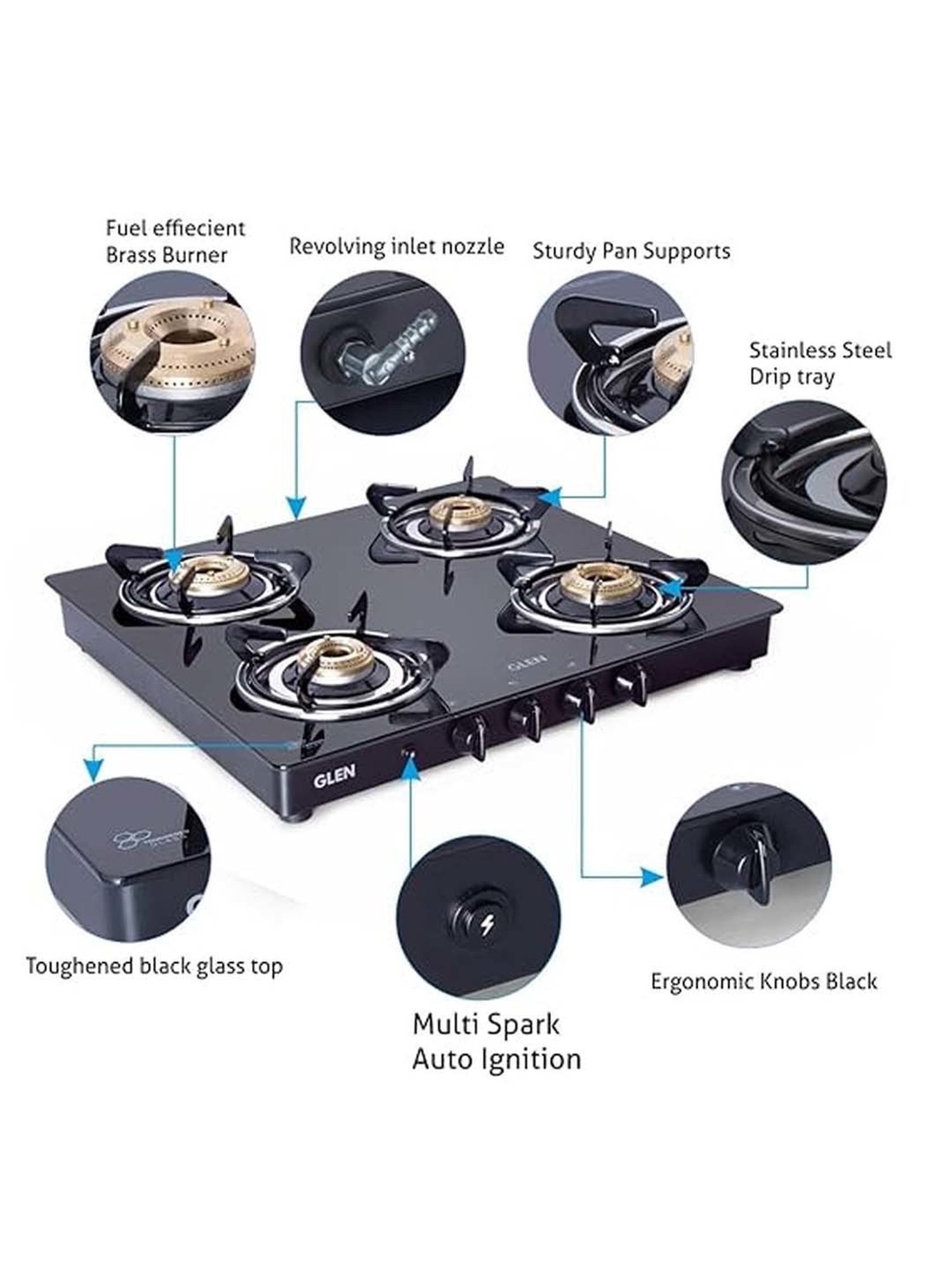 Glen LPG Gas Stoves with 4 Burner