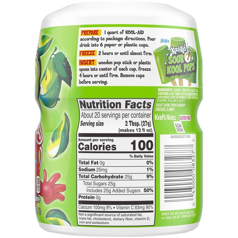 Kool-Aid Sour Snappin' Green Apple Drink Mix - 19oz Canister