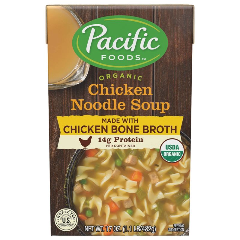 Pacific Foods Organic Chicken Bone Broth Chicken Noodle Soup - 17oz
