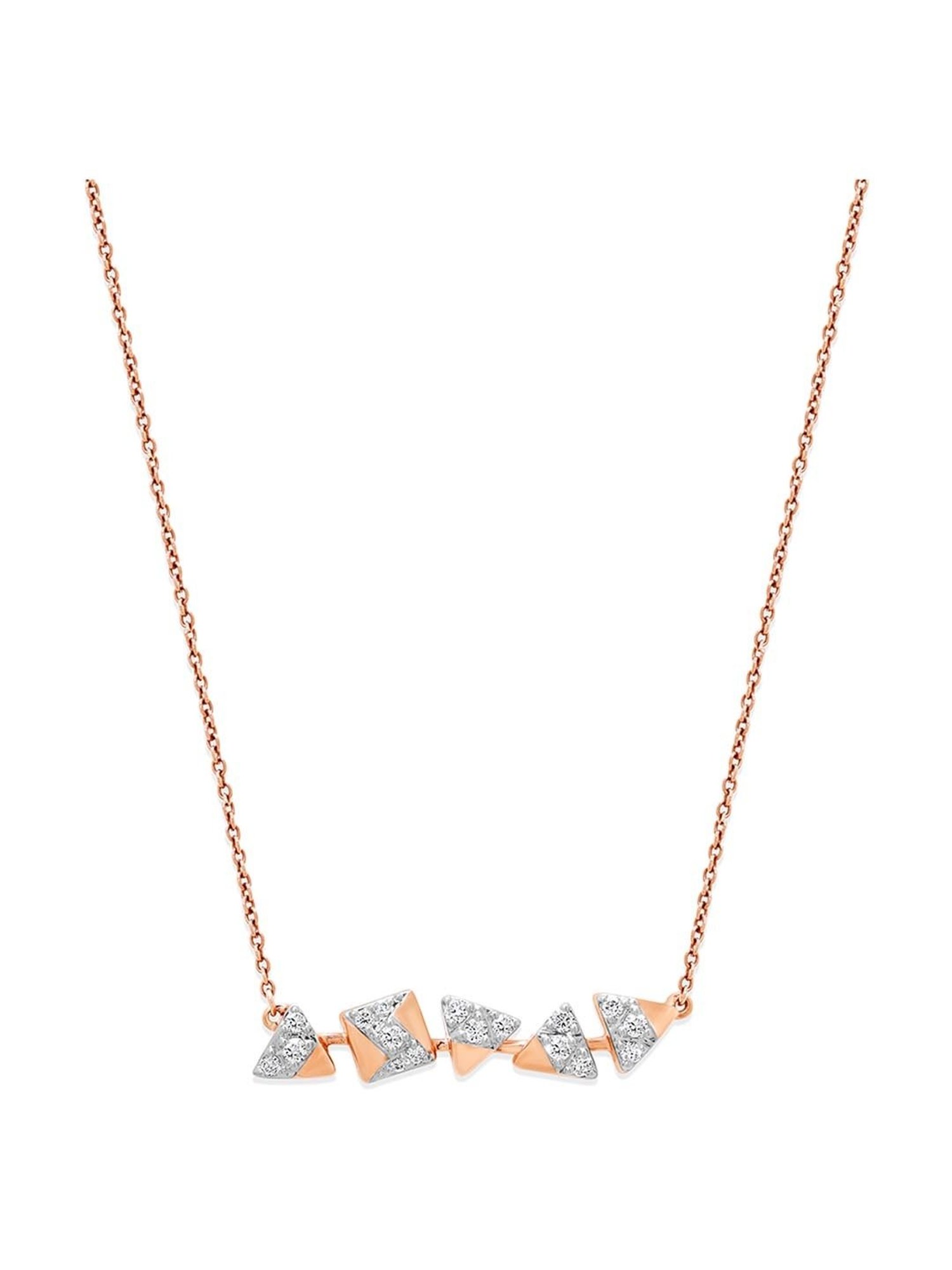 P.N.Gadgil Jewellers 18k Gold Infinity Florall Diamond Necklace For Women