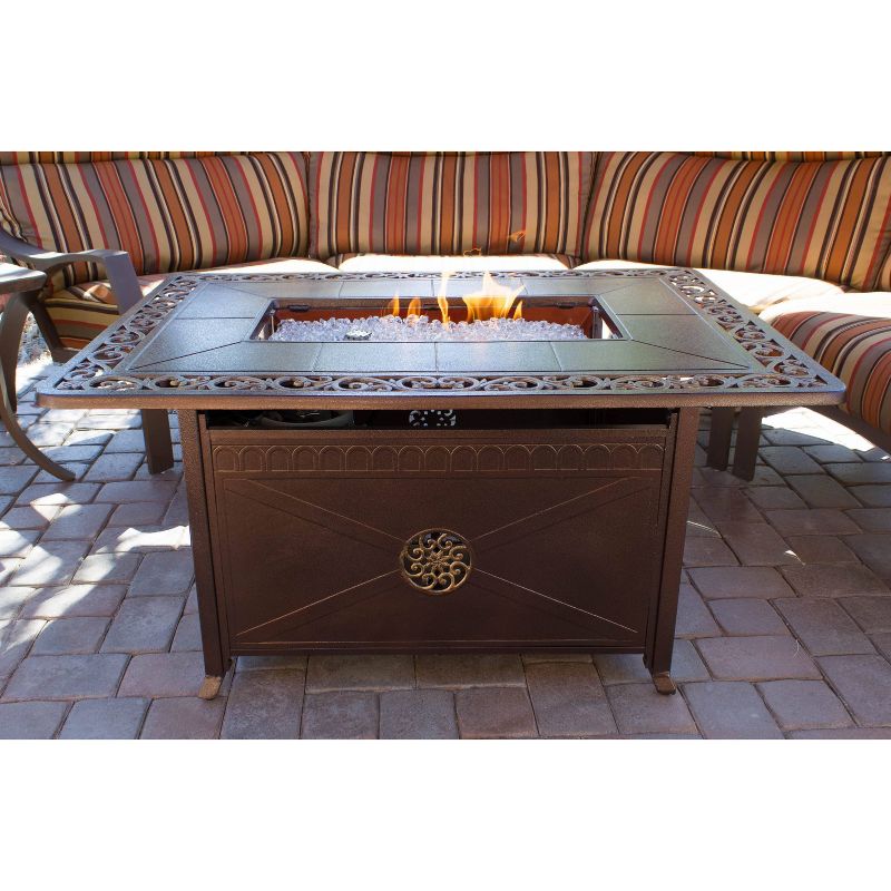 Outdoor Propane Aluminum Fire Pit with Scroll Design - AZ Patio Heaters