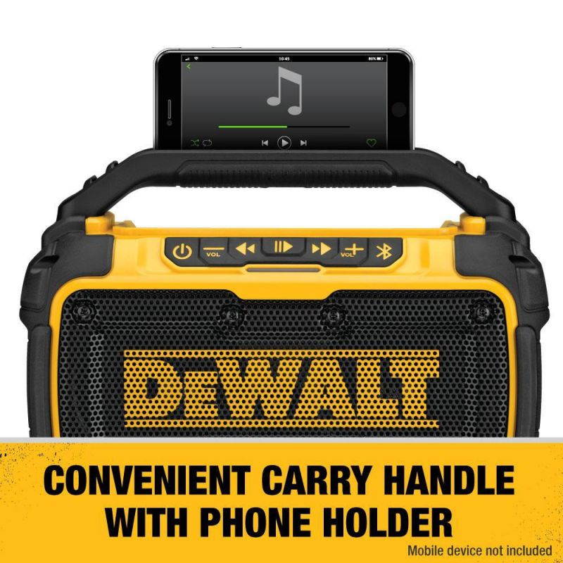 DeWALT DCR010 12-Volt/20-Volt Corded/Cordless Dual Speaker Bluetooth Speaker
