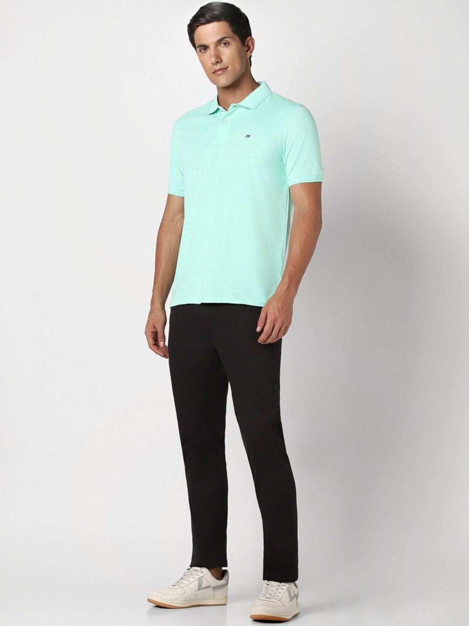 Peter England Green Slim Fit Polo T-Shirt