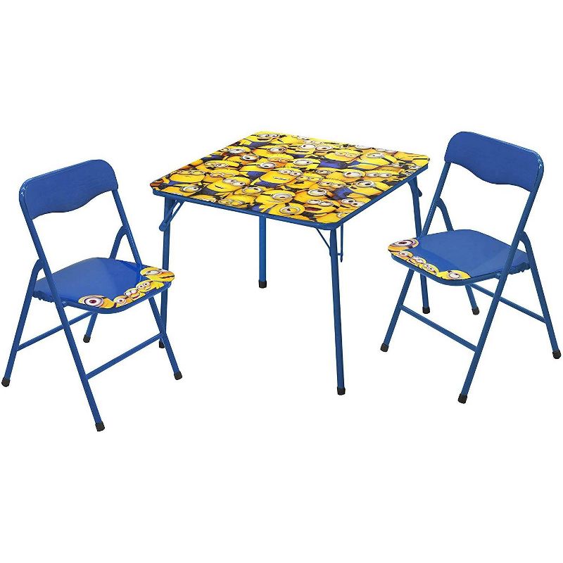 3pc Minions Collapsible Set with Storage Table and 2 Ottomans
