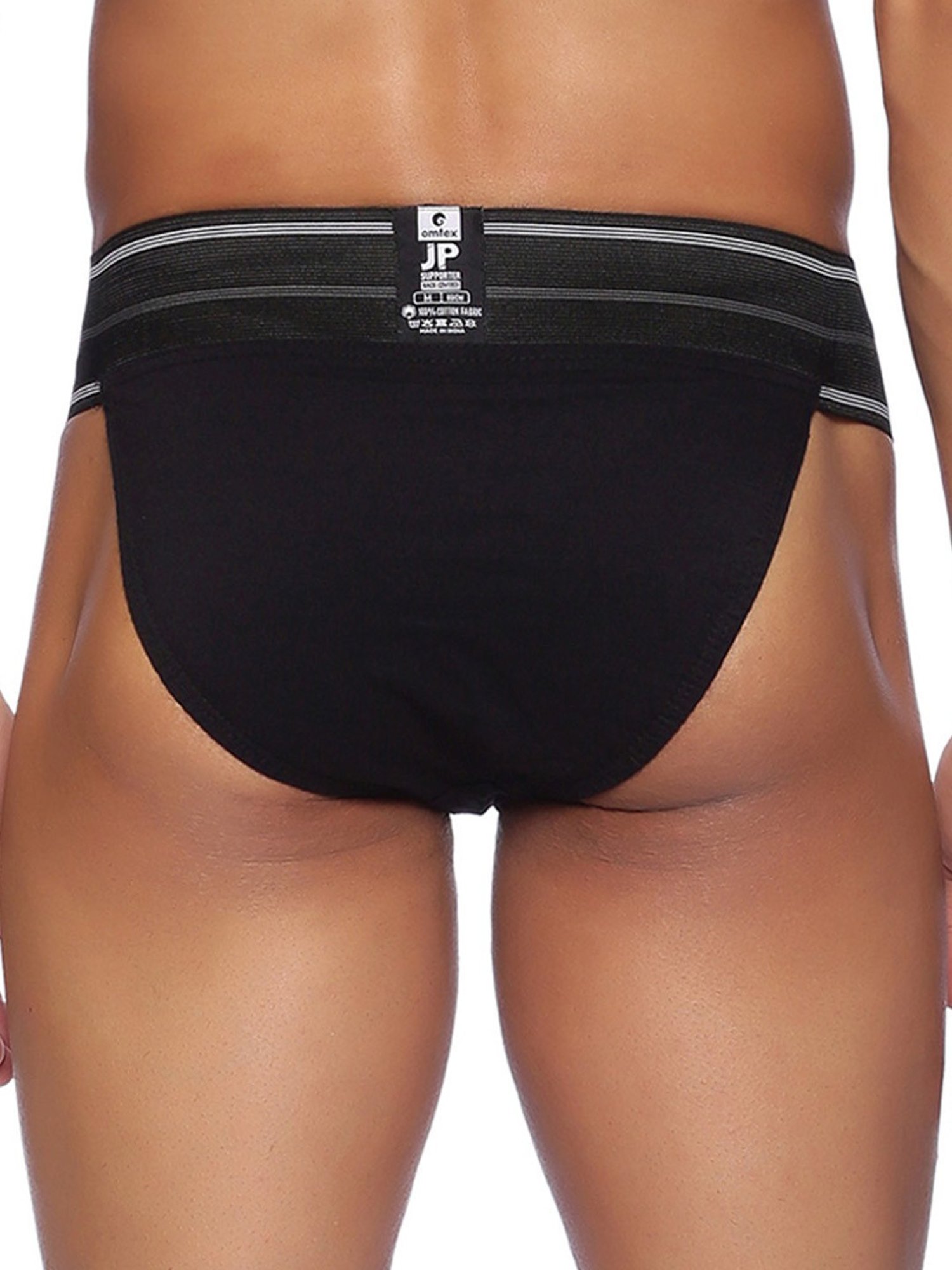 Omtex Men's Athletic JP Back Covered Supporter Pack of 2 (Black & Navy) Size - 2XL