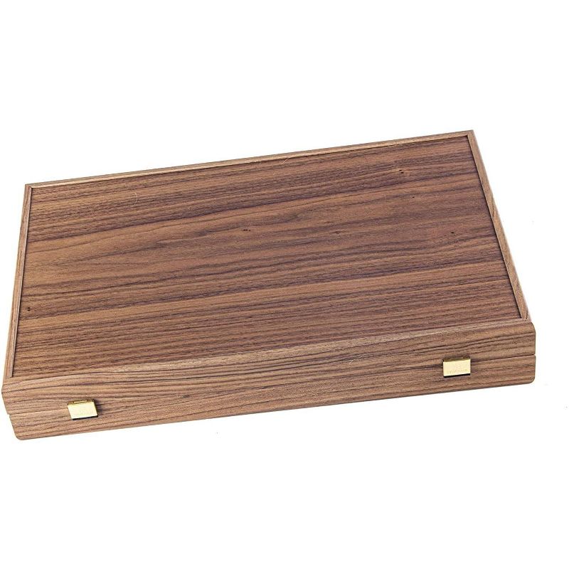 WE Games Luxury American Walnut with Inlay Wood Backgammon Set - 19 inches - Handcrafted in Greece