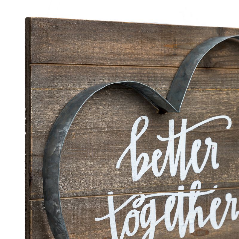 16"x16" Better Together Metal and Wood Plank Wall Art Brown - Patton Wall Decor