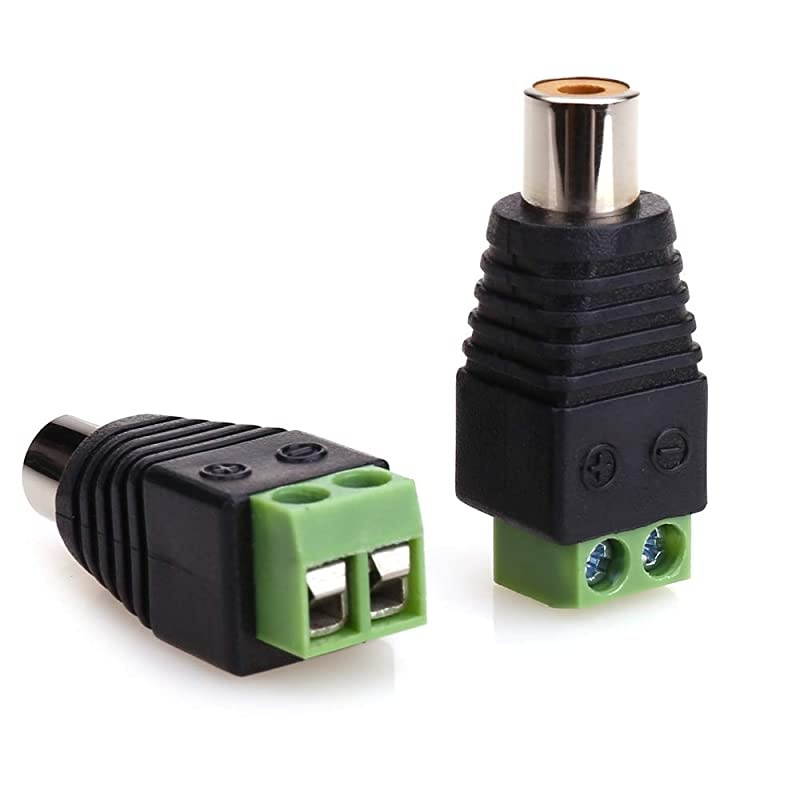 RCA Cable Audio Adapter Phono RCA Male Plug to AV Screw Terminal AudioVideo Speaker Wire connectors Solderless AdapterSolder Free RCA Female4pack