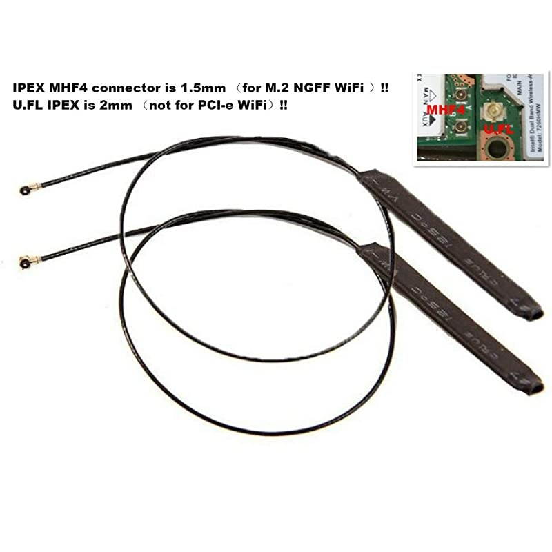 MHF4 IPEX 2.4Ghz 5Ghz 5.8G WLAN Network Adapter Internal PC Laptop WiFi Antenna for Intel 7260 8260 8265 9265 9260 9560 AX200 AX Killer M.2 IPEX4 Wi-Fi Wireless WLAN Card Banana Pi 4 M2 Zero