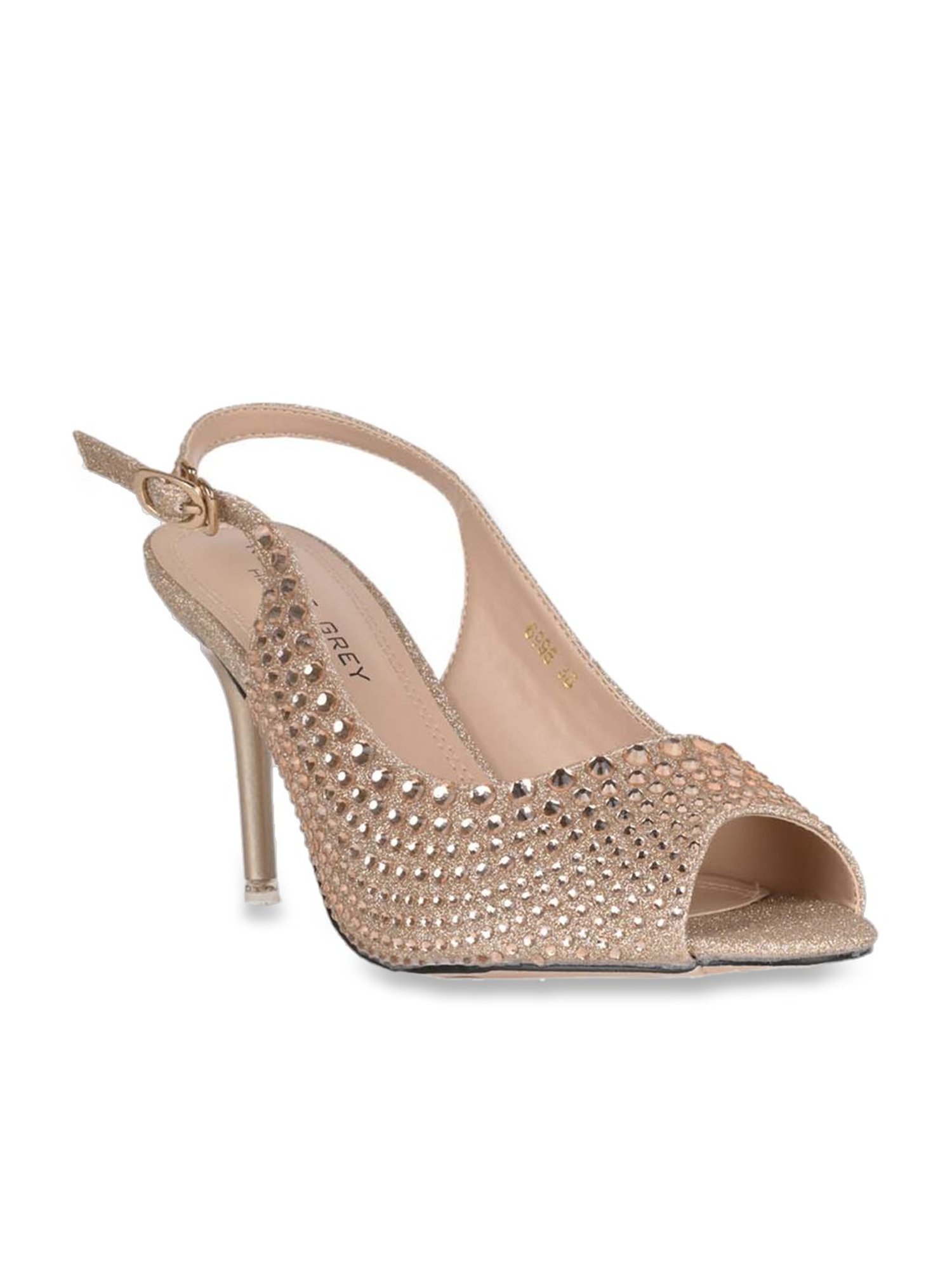 Ronnie Grey Women's Champagne Back Strap Stilettos