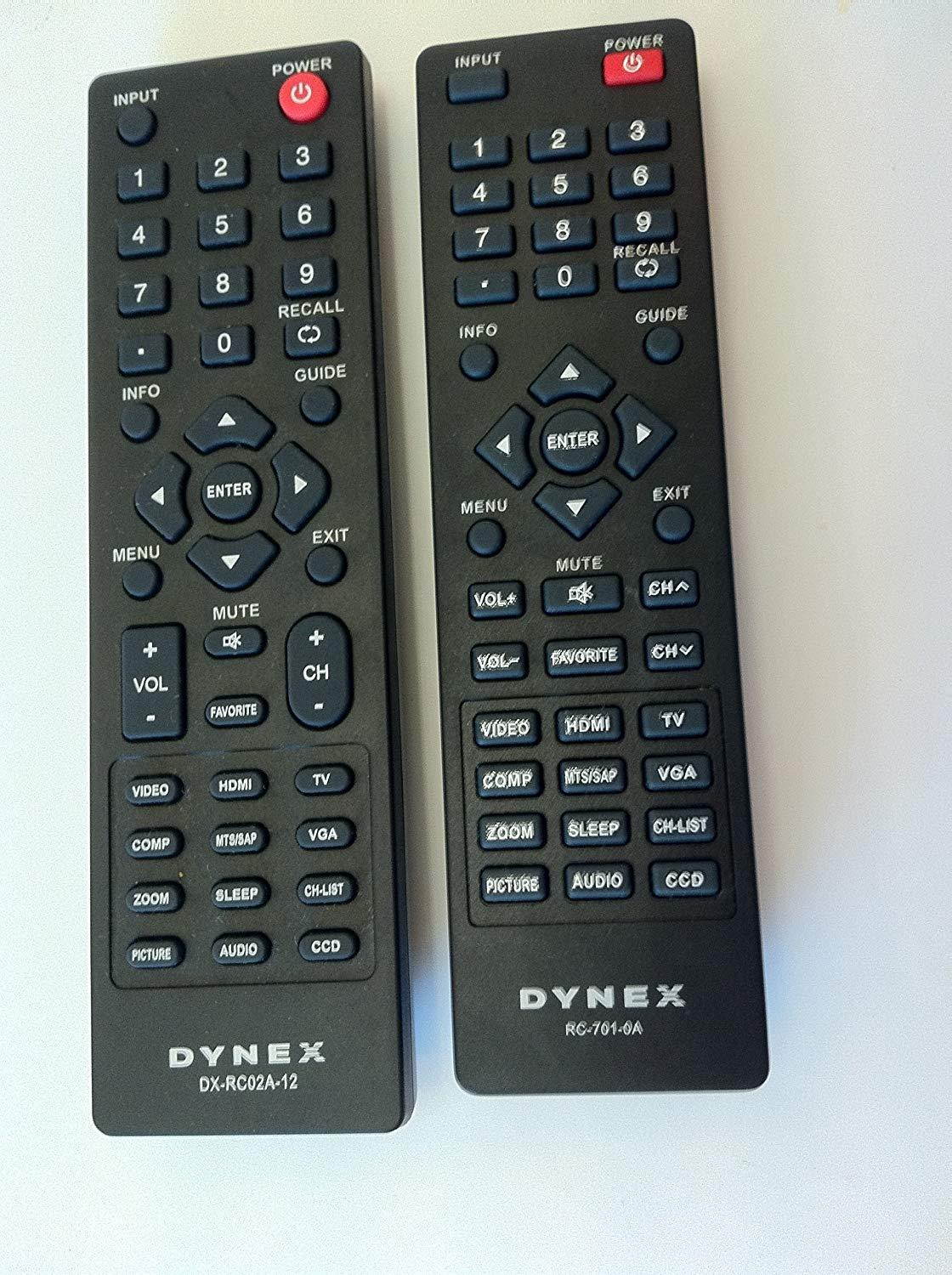 New BBY DYNEX brand remote DX-RC01A-12 DX-RC02A-12 sub RC-701-0A; RC-201-0B; DX-RC01A-13; DX-RC01A-12 remote