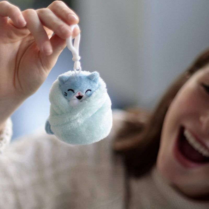 Hashtag Collectibles Purritos 3 Inch Cat In Blanket Plush Key Ring - Tuna