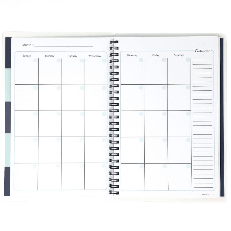 Undated Academic Planner 8.5"x5.5" Teal Polka Dots - Kahootie Co