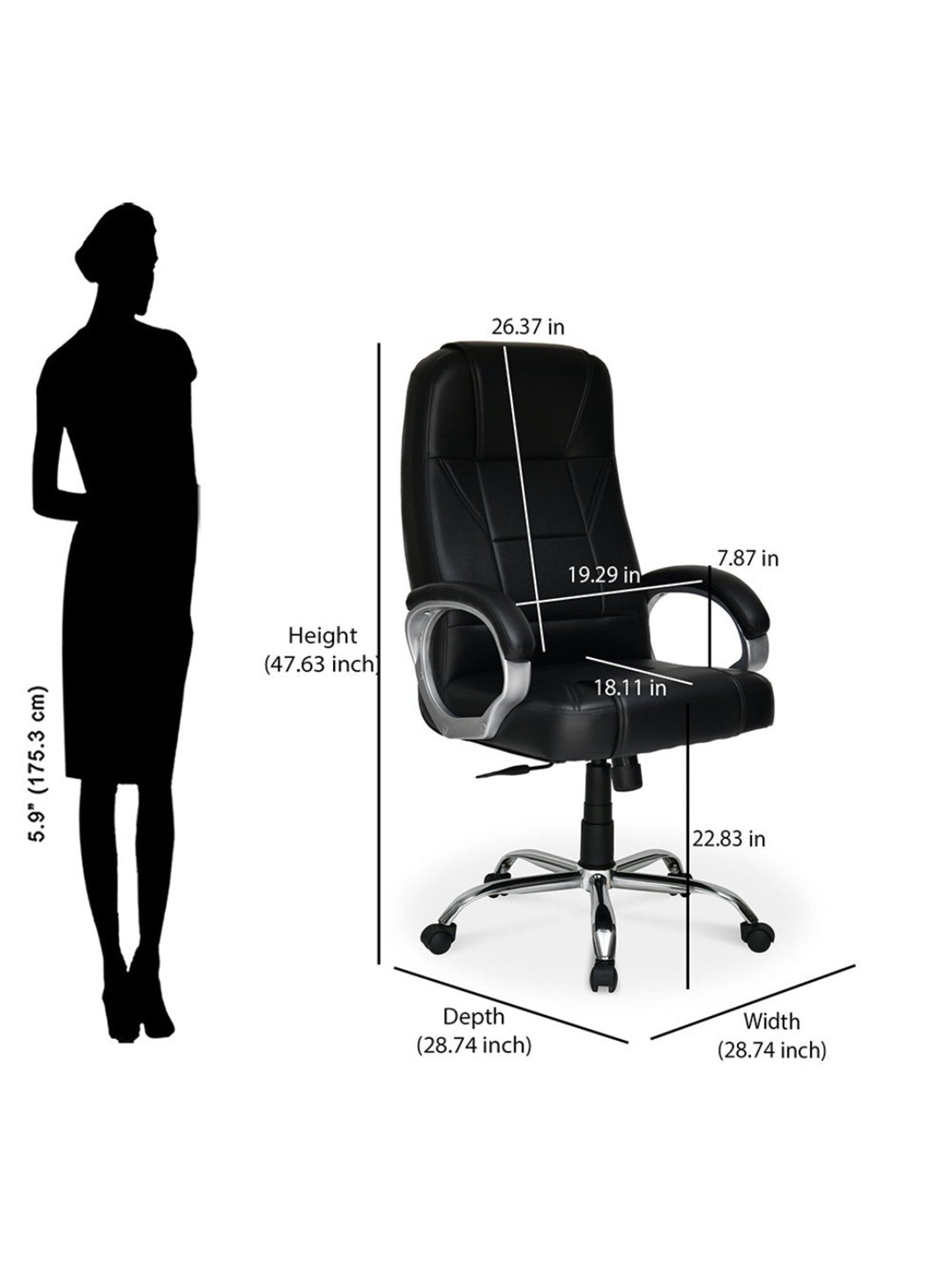 Nilkamal Mega Black Engineered Wood Office Chair