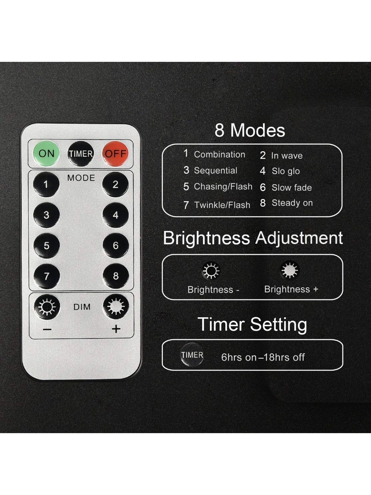 XERGY 8 Mode Copper Wire 100 LED String Fairy Light with Remote (Yellow)