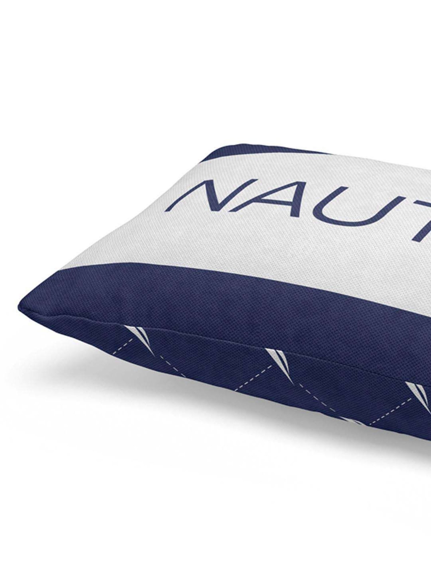 Nautica Logo Stripe Navy & Coral Microfibre 300 GSM Premium Cushion Covers - Set of 2