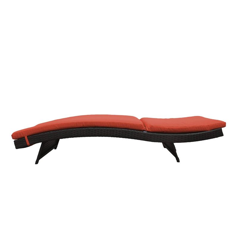 Bali 2pk Patio Chaise Lounges with Cushions - Tangerine - TK Classics