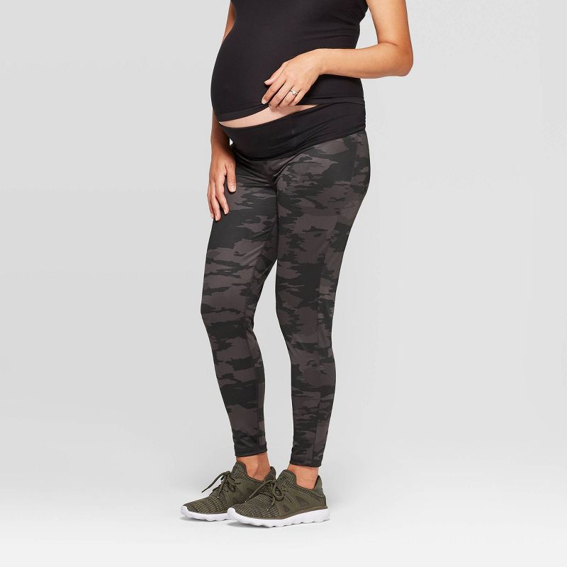 Maternity Crossover Panel® Active Bootcut Pants - Isabel Maternity™ by Ingrid & Isabel® Black XXL