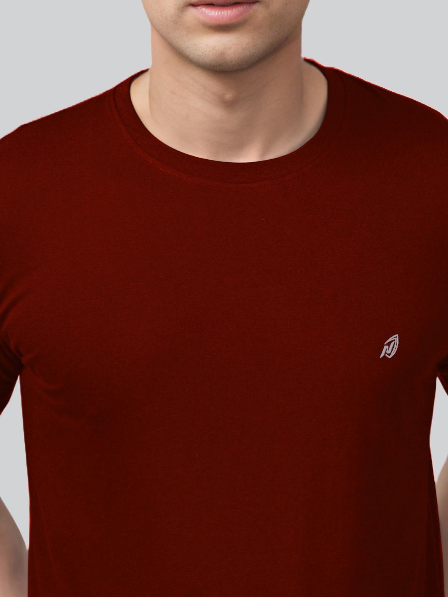 Lux Nitro Maroon & White Regular Fit T-Shirt