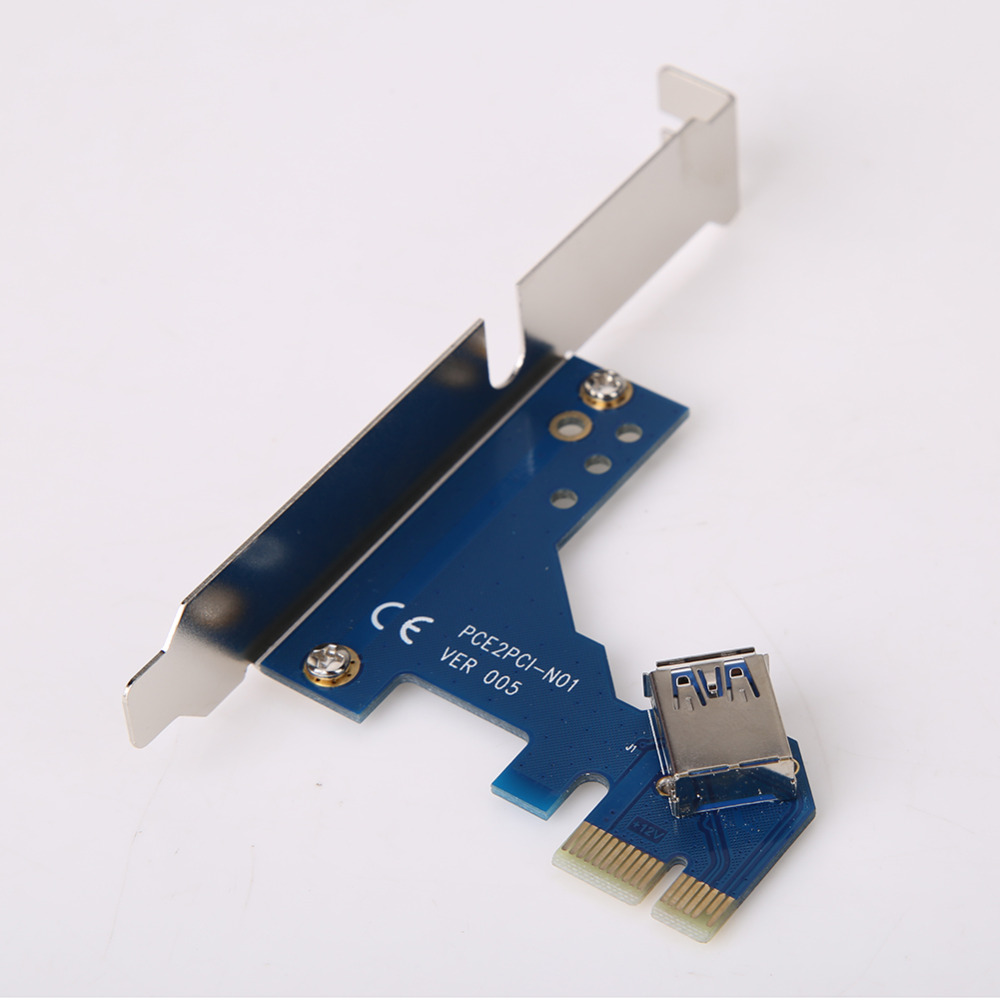 PCI-E Express X1 to Dual PCI Riser Extend Adapter Card PCI Add On Cards with 1M USB 3.0 Cable