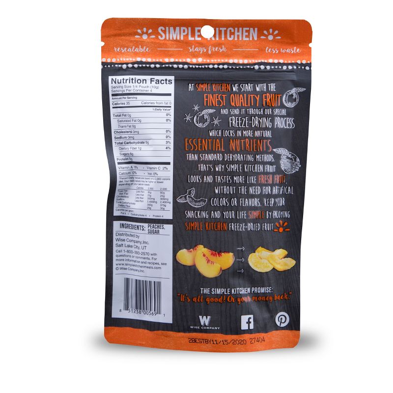 Wise Company Sliced Peaches Freeze Dried 6ct