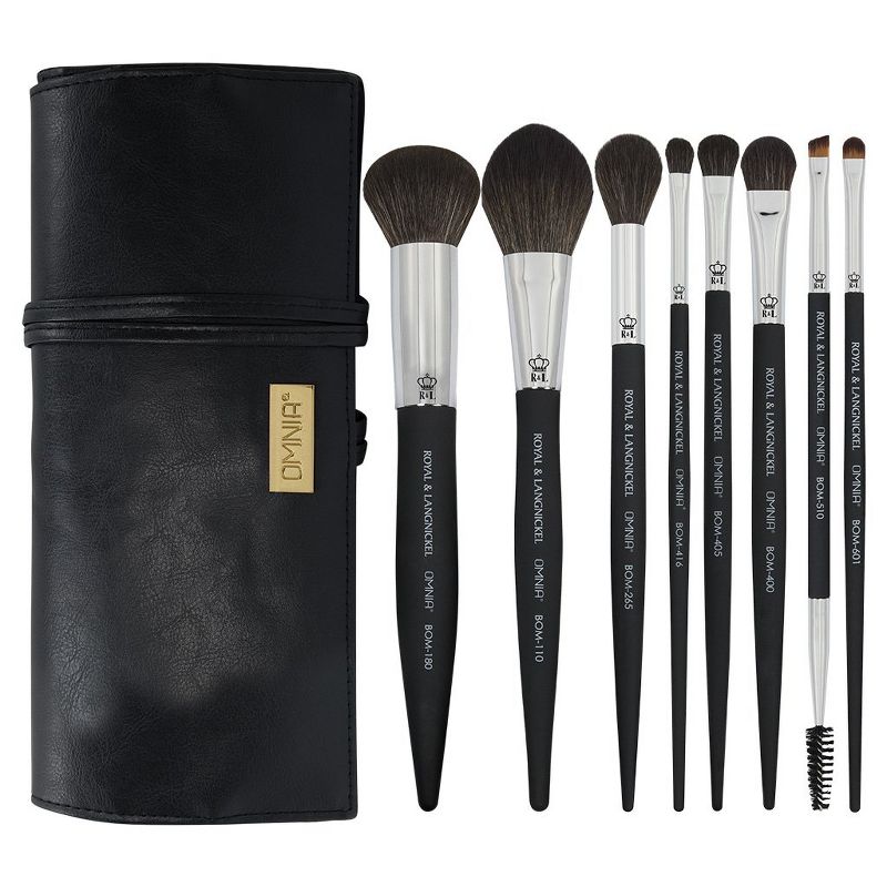 OMNIA Brush Artist Favorites, Clint Brock, 9pc Makeup Brush Set with Wrap