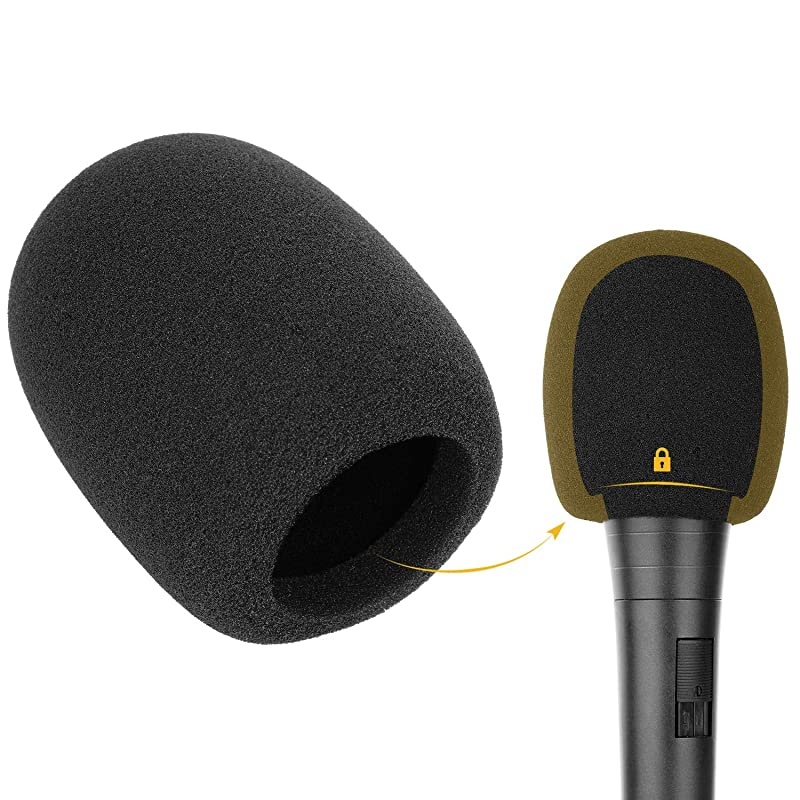 Microphone Cover Microphone Windscreen Foam Cover Black Top Grade 6 Pack